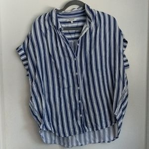 Madewell - Striped shortsleeve button up - XL